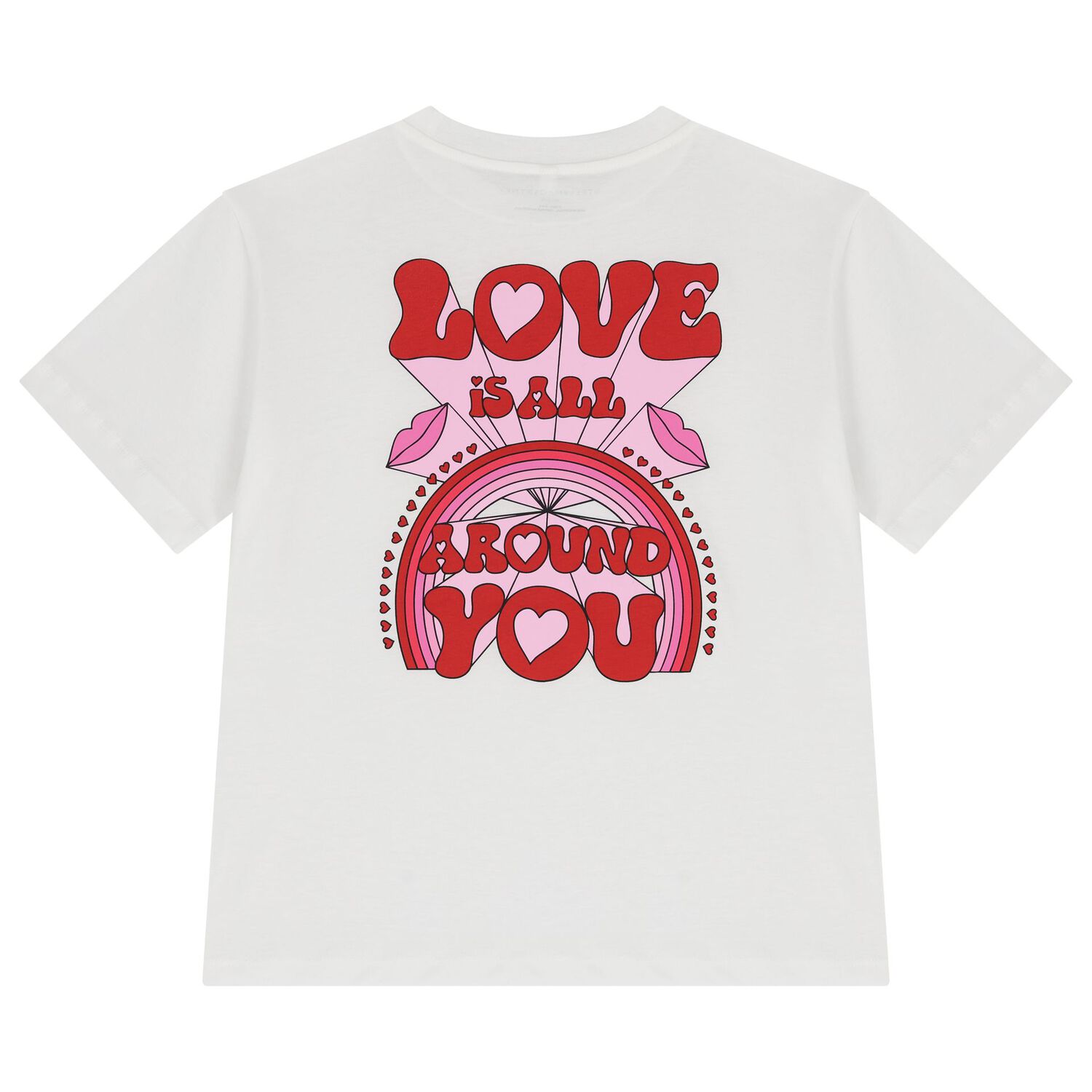 تيشيرت بنات بالشعار باللون الابيض , 1, hi-res
