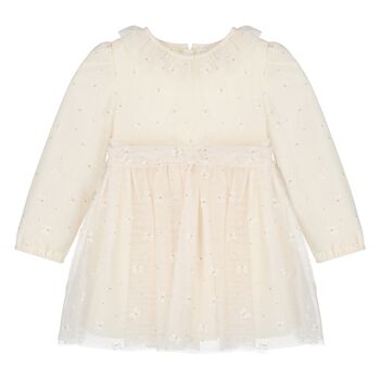 Younger Girls Ivory Tulle Dress
