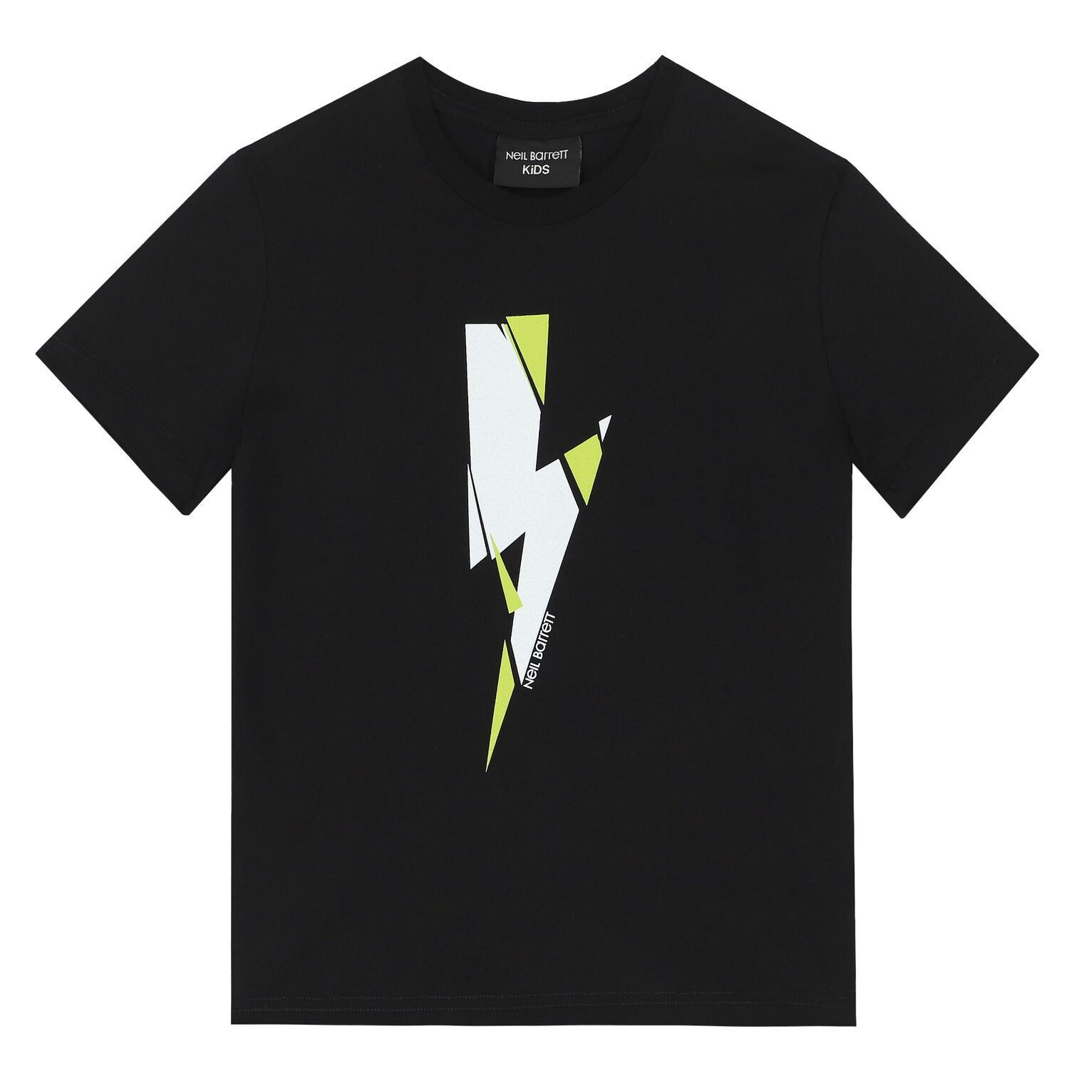 Boys Black Thunderbolt Logo T-Shirt, 1, hi-res