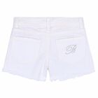 Girls White Embellished Shorts, 1, hi-res