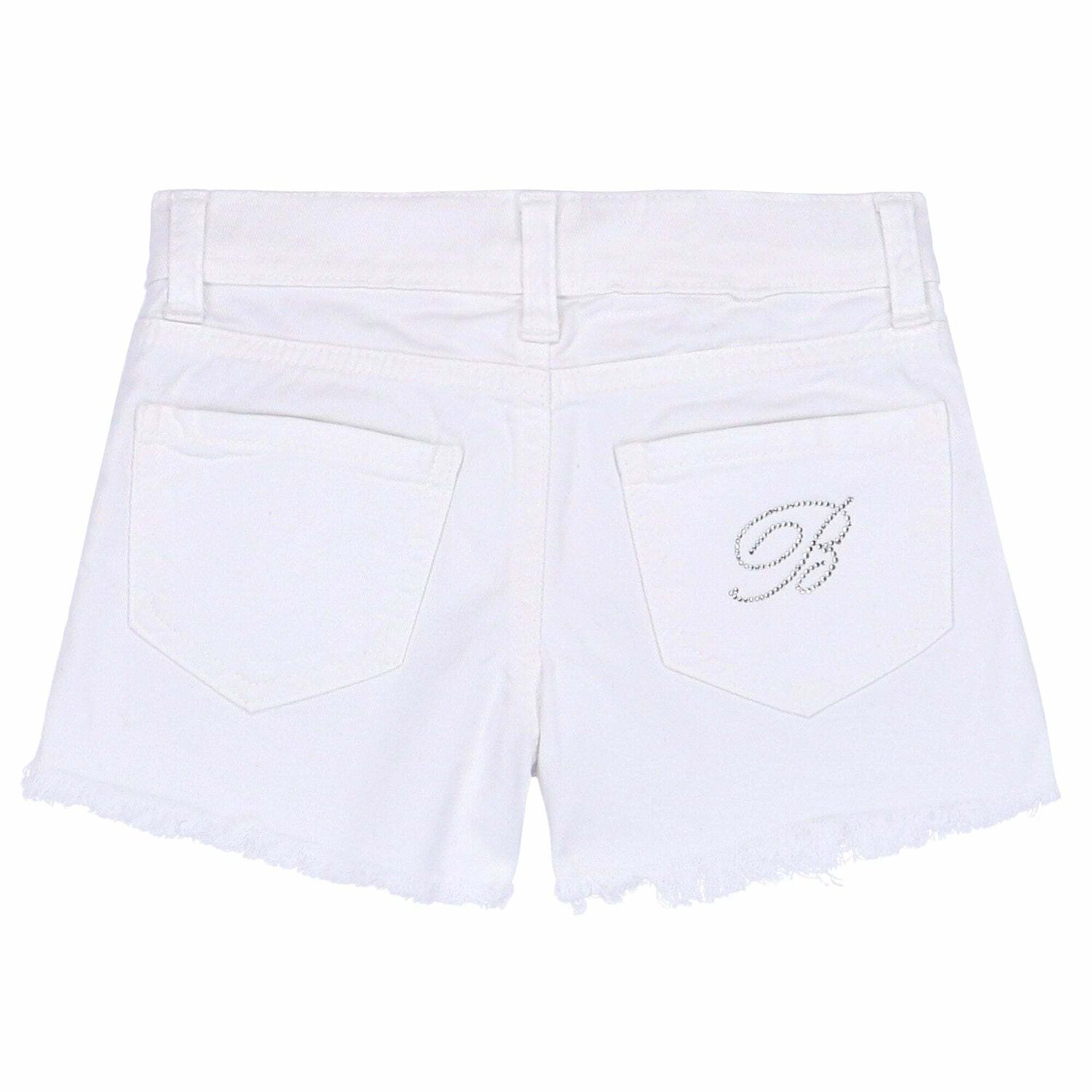 Girls White Embellished Shorts, 1, hi-res image number null