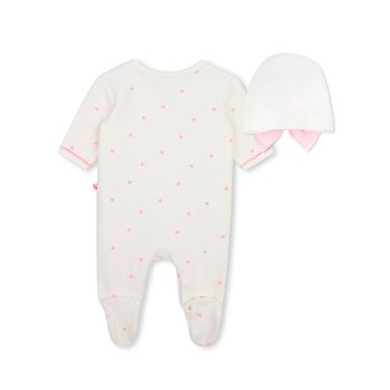Baby Girls Ivory & Pink Heart Babygrow Gift Set