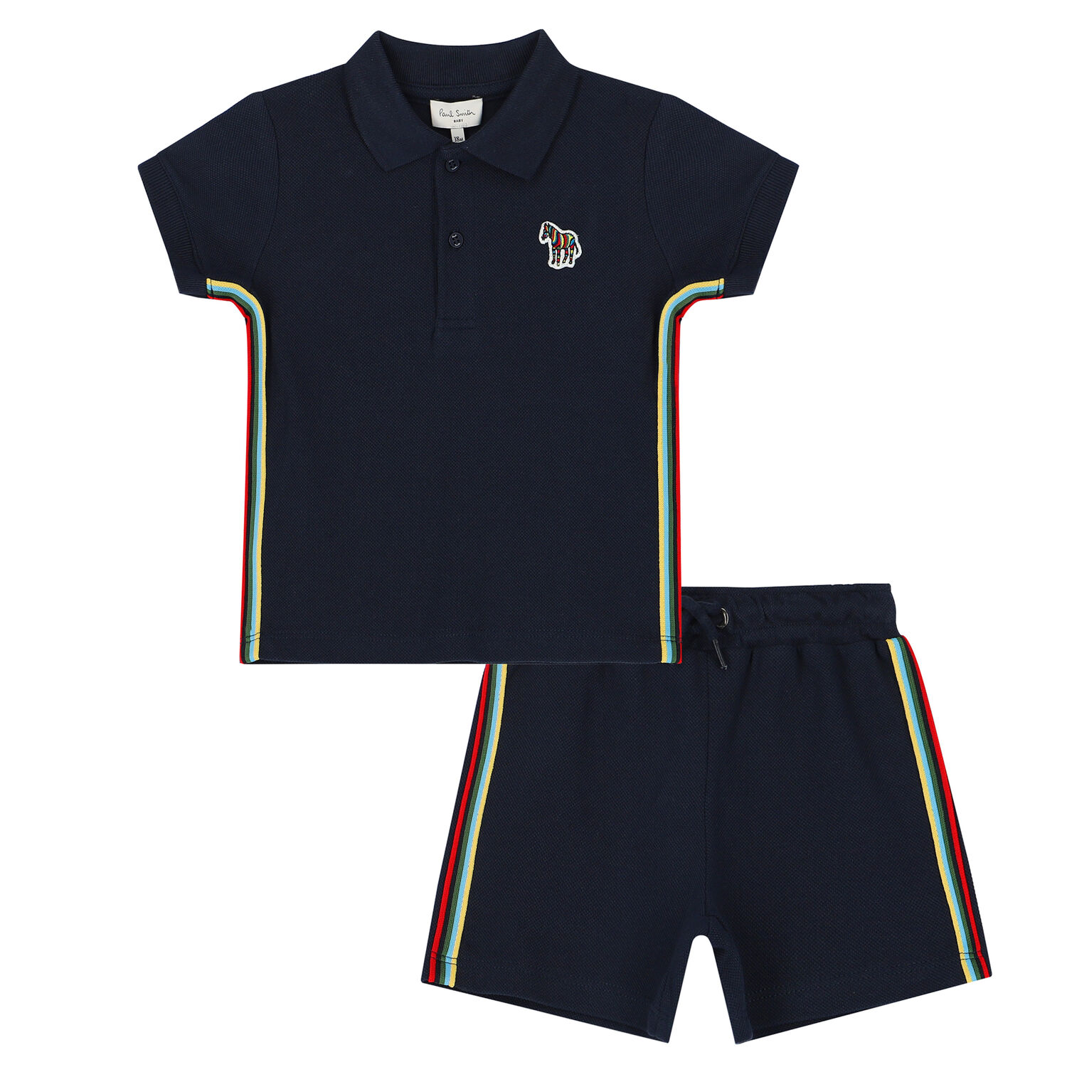 Younger Boys Navy Logo Shorts Set, 1, hi-res