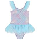 مايوه بنات يكيني بطبعة حورية  باللون البنفسجي و الأزرق الأرجواني, 1, hi-res