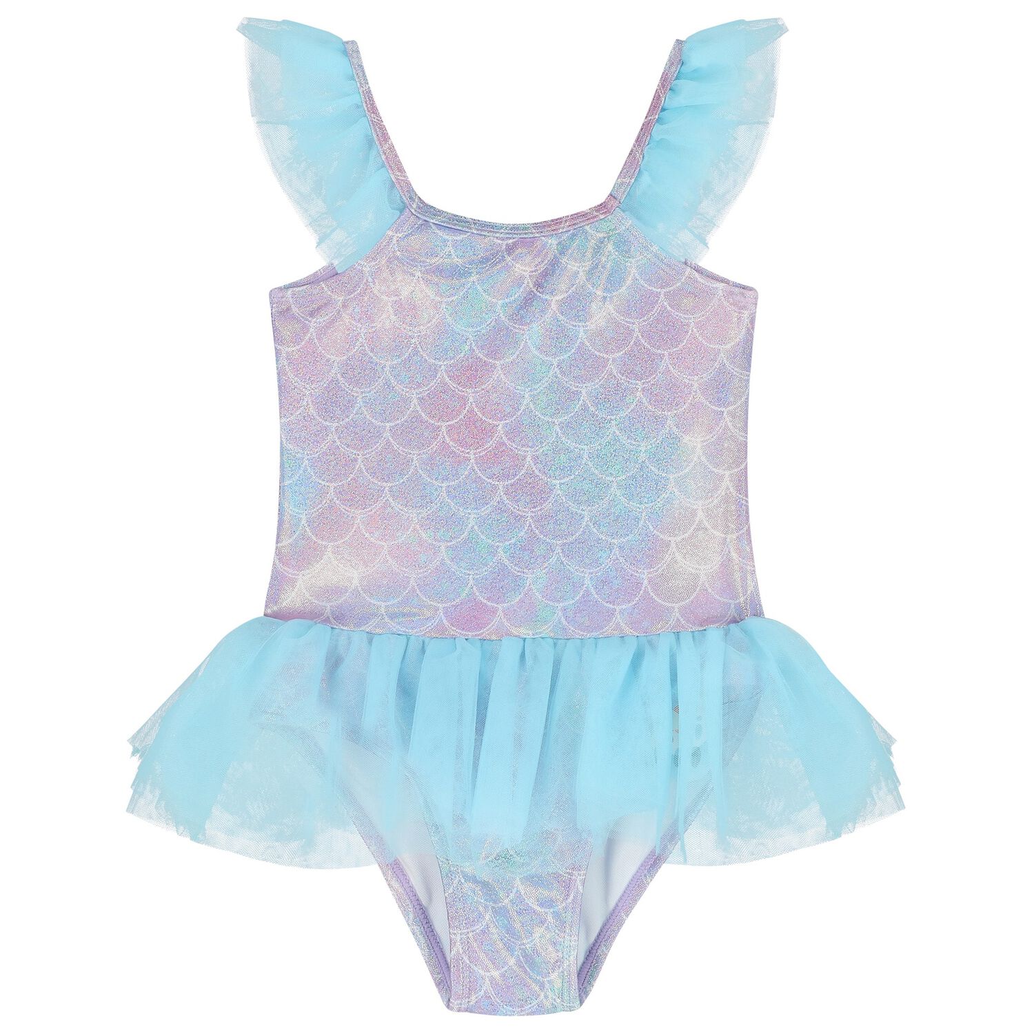 مايوه بنات يكيني بطبعة حورية  باللون البنفسجي و الأزرق الأرجواني, 1, hi-res