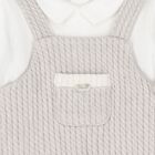 Baby Boys Ivory & Beige Knitted Babygrow Set, 1, hi-res