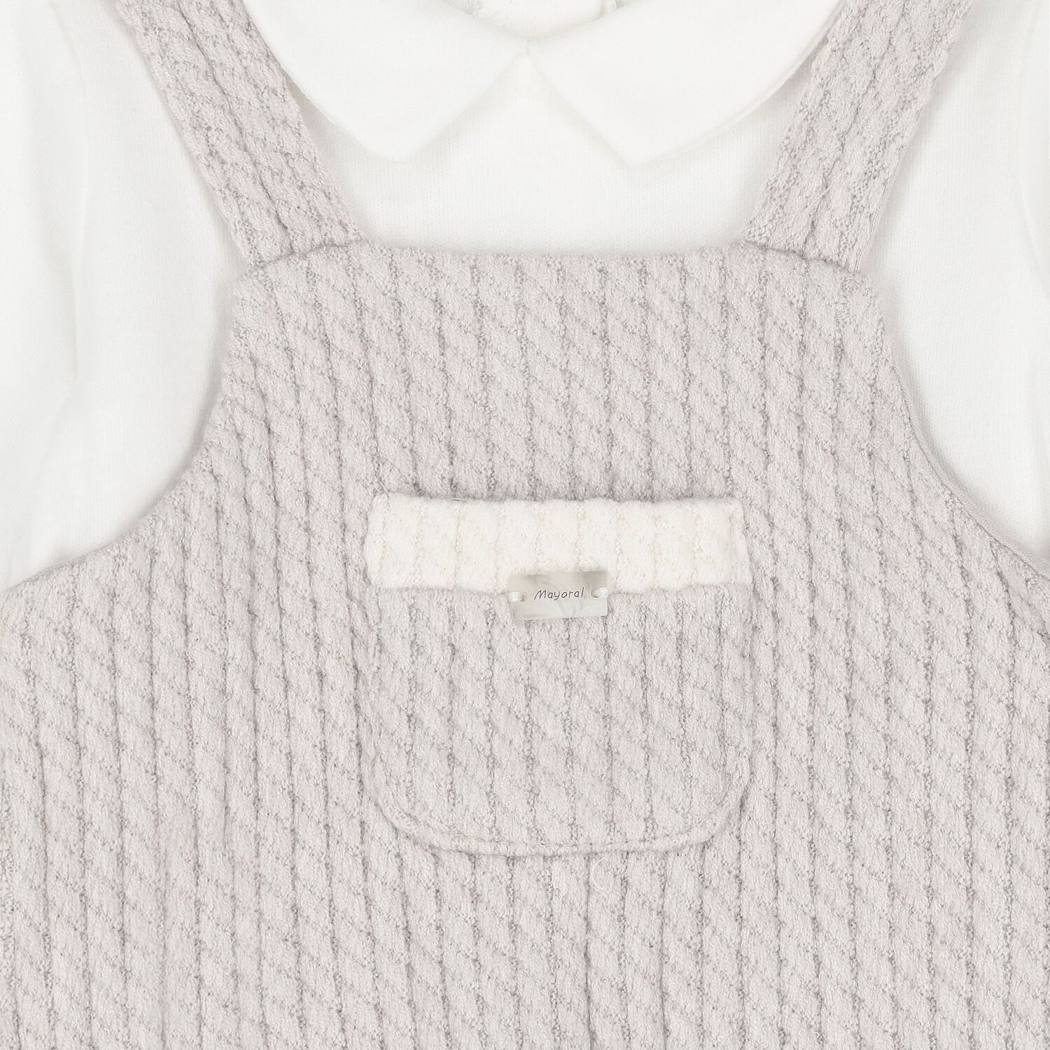Baby Boys Ivory & Beige Knitted Babygrow Set, 1, hi-res