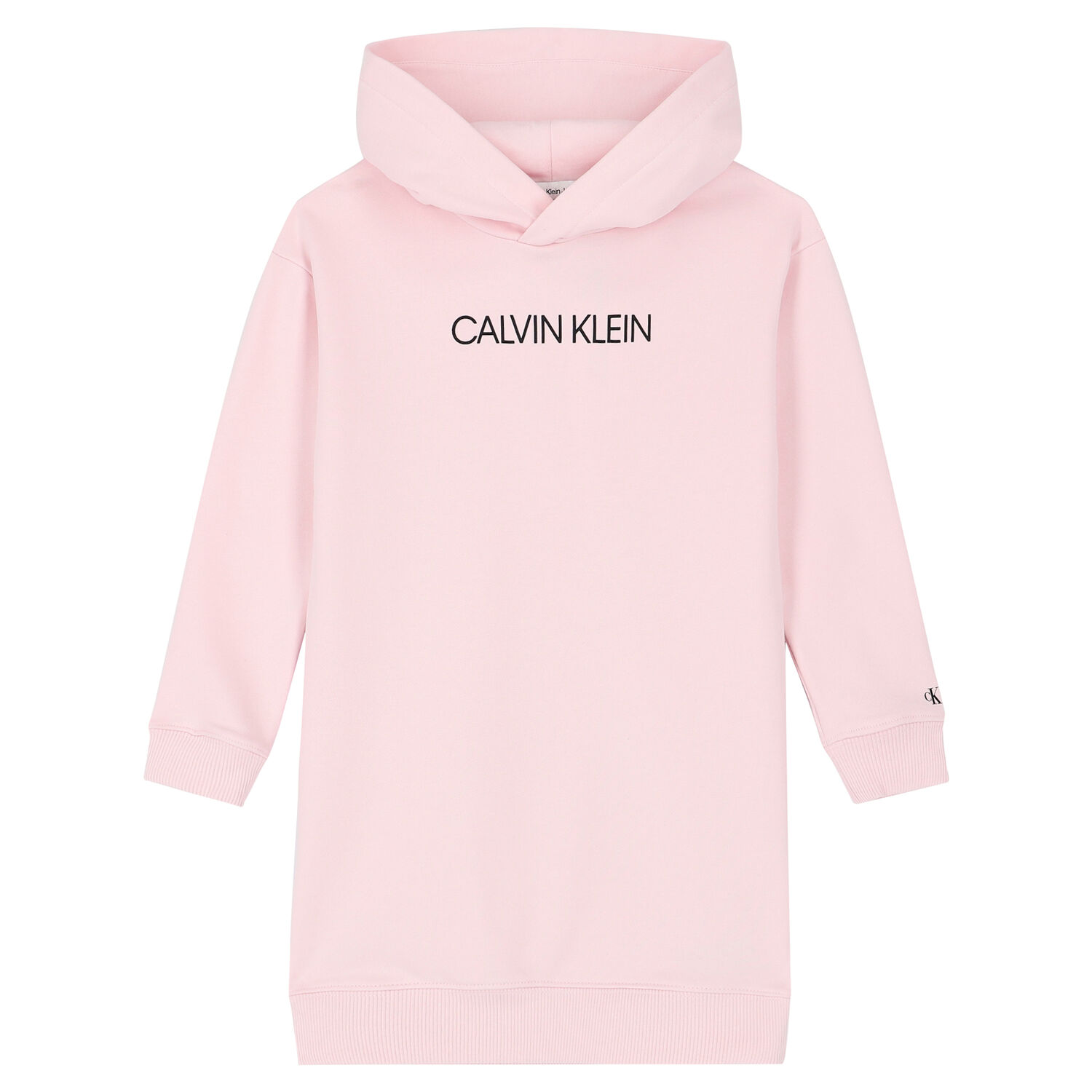 Girls Pink Logo Hooded Dress, 1, hi-res image number null