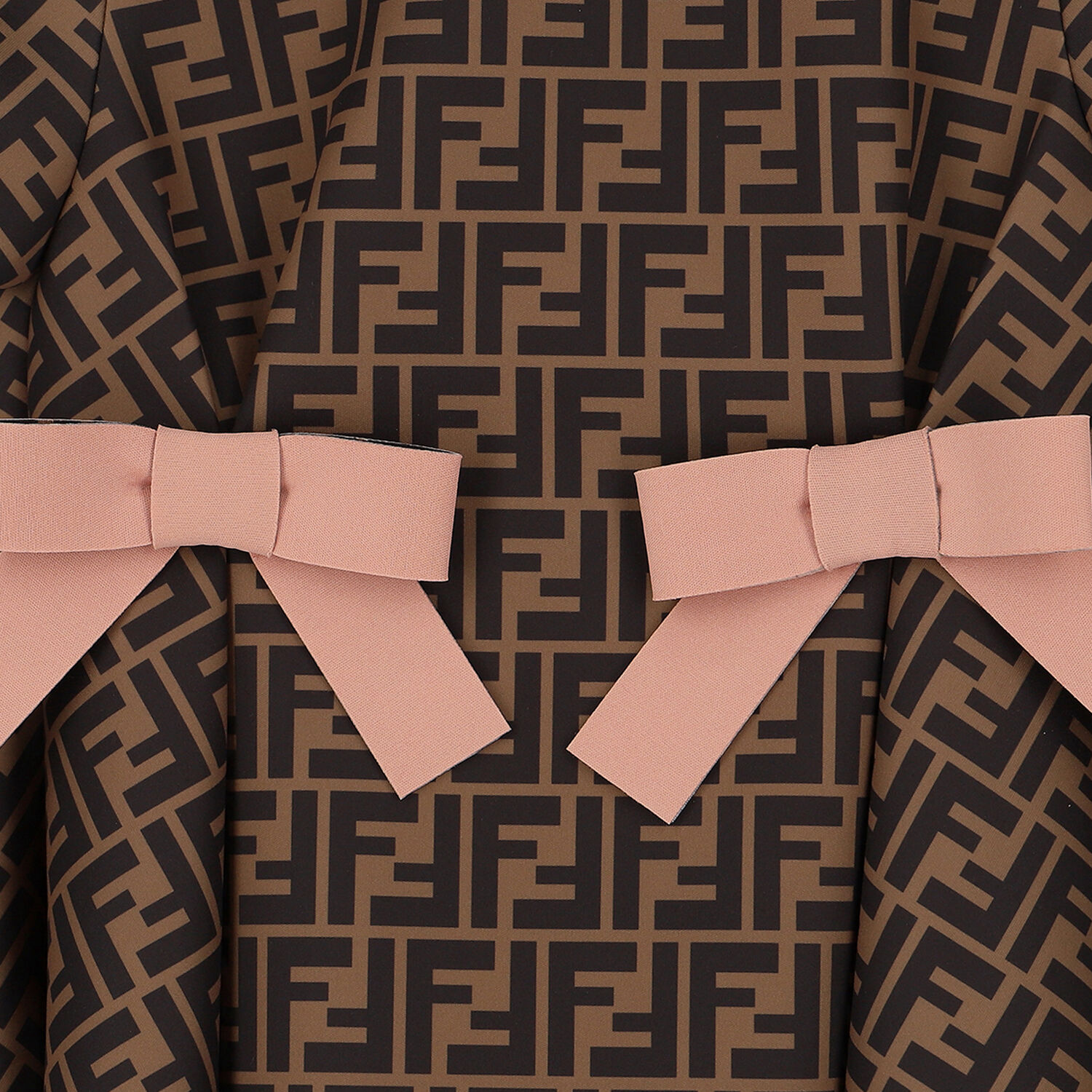 Girls Beige FF Logo Dress, 1, hi-res image number null