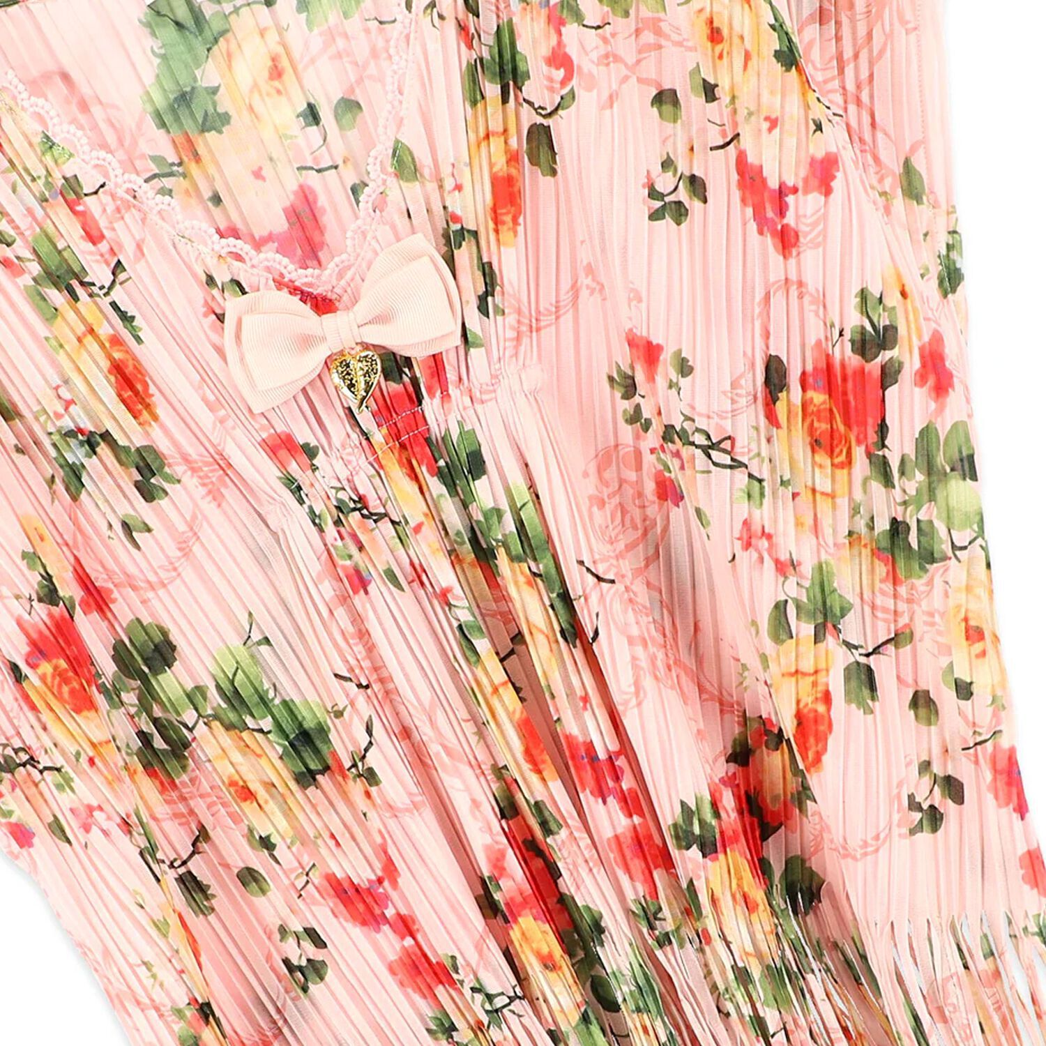 قفطان وردي مطوي للبنات, 1, hi-res