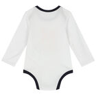 Baby Boys White & Navy Blue Logo Bodysuits (3-Pack), 1, hi-res