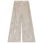 Girls Gold Metallic Pleated Trousers, 1, hi-res