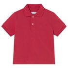Younger Boys Red Logo Polo Shirt, 5, hi-res