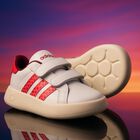 حذاء بنات رياضي بالشعار باللون الأبيض والوردي, 1, hi-res