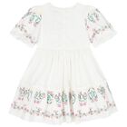 Girls White Floral Dress, 1, hi-res