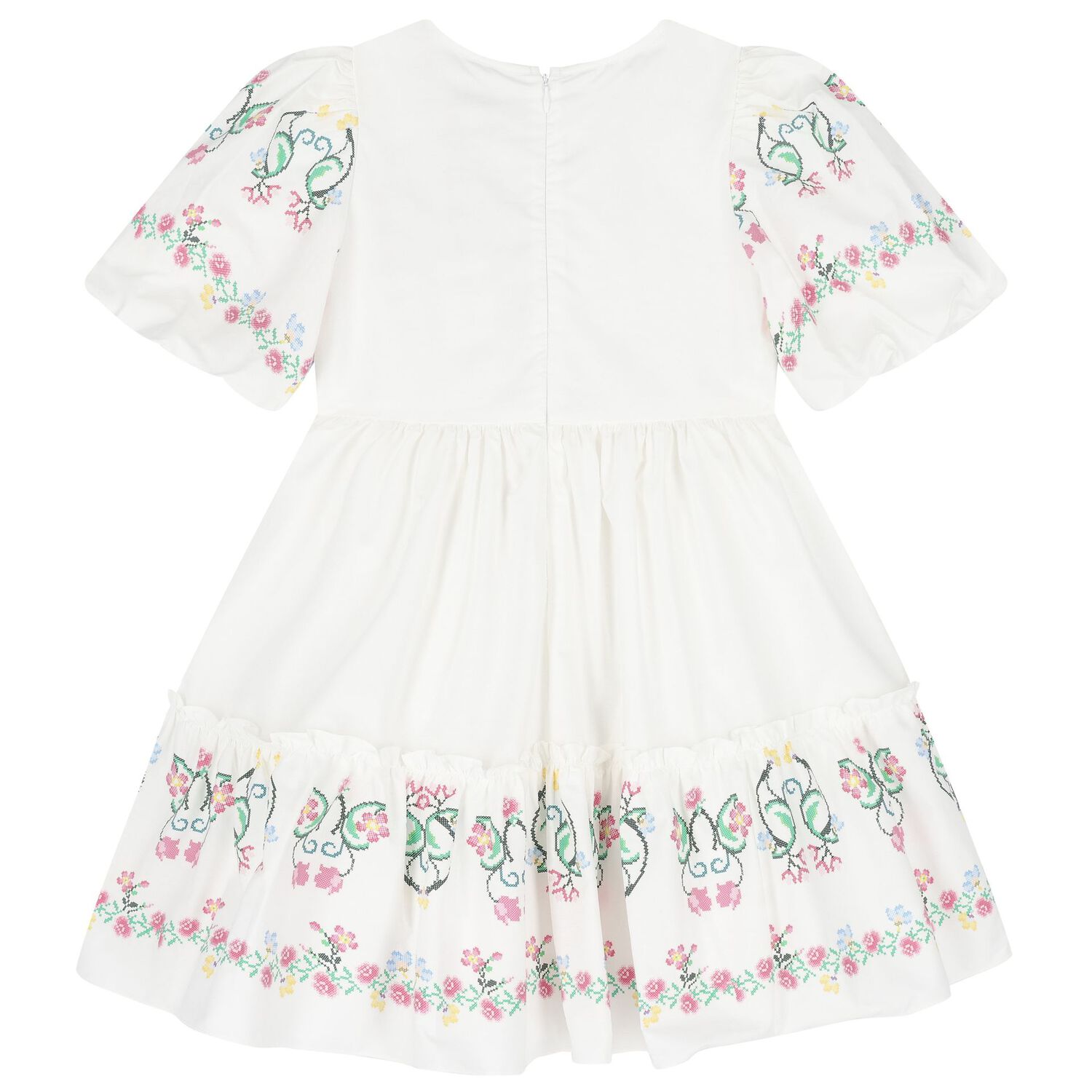 Girls White Floral Dress, 1, hi-res image number null