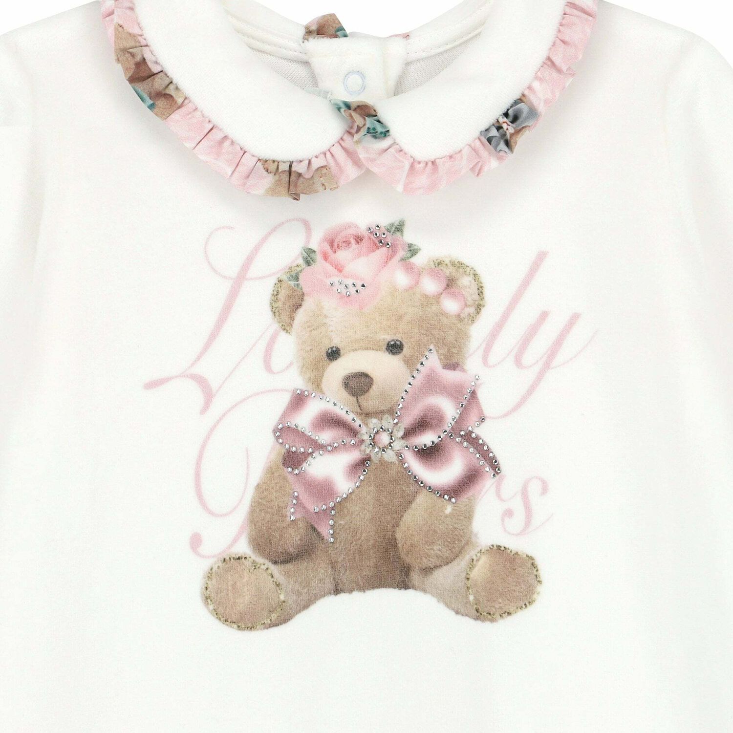 Baby Girls White Printed Babygrow, 1, hi-res image number null