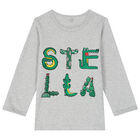 تيشيرت بالشعار باللون الرمادي للأولاد, 1, hi-res