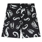 Boys Black Logo Shorts, 2, hi-res
