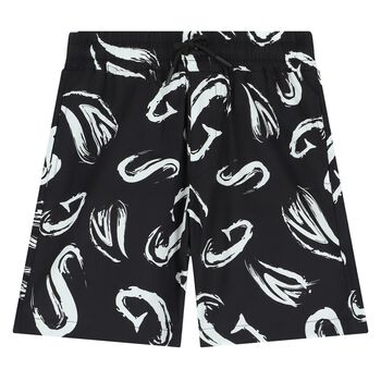 Boys Black Logo Shorts