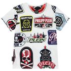 Boys White Logo T-Shirt, 1, hi-res