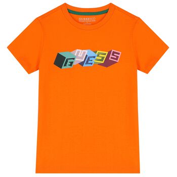 Boys Orange Logo T-Shirt