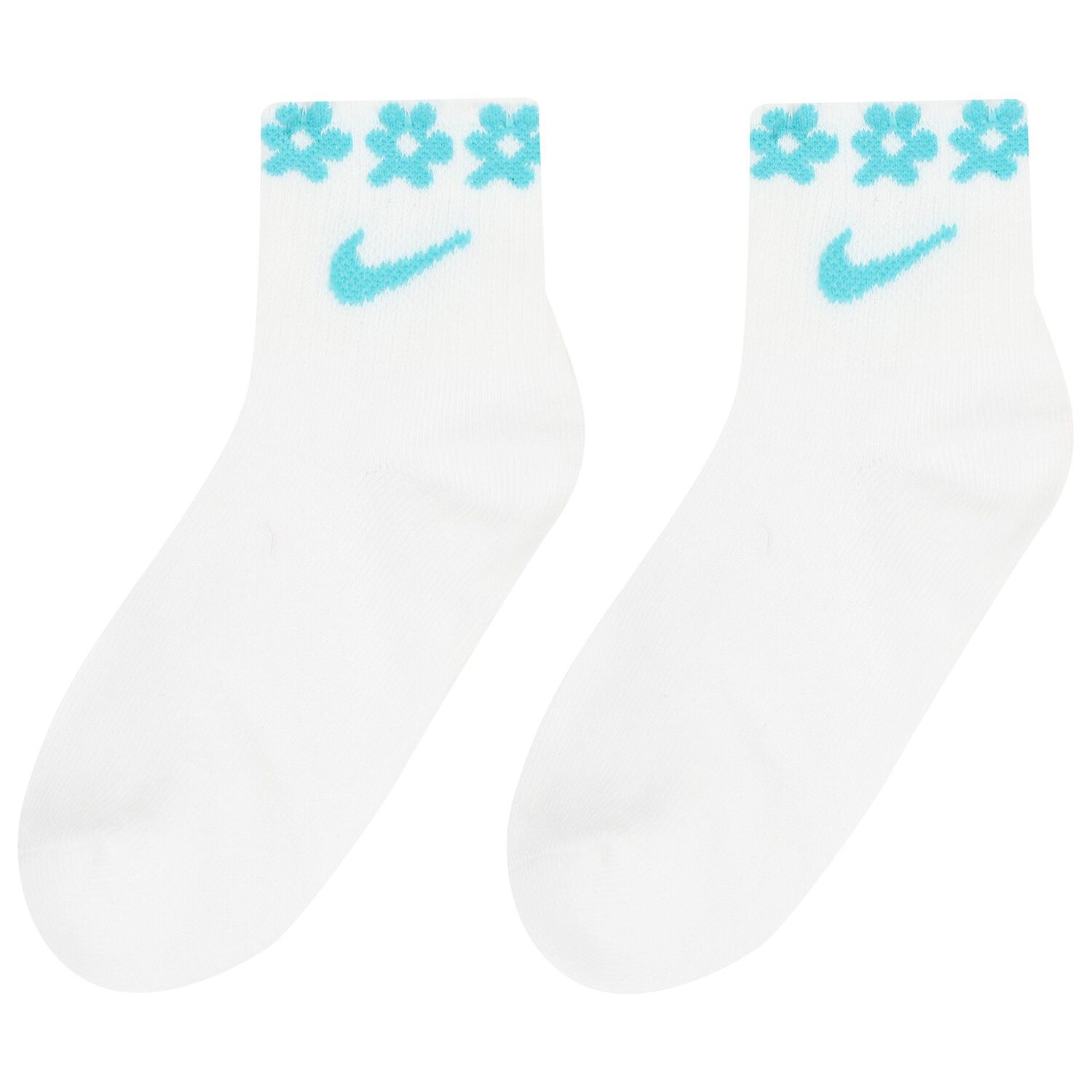 Girls White & Pink Logo Socks ( 6-Pack ), 1, hi-res image number null