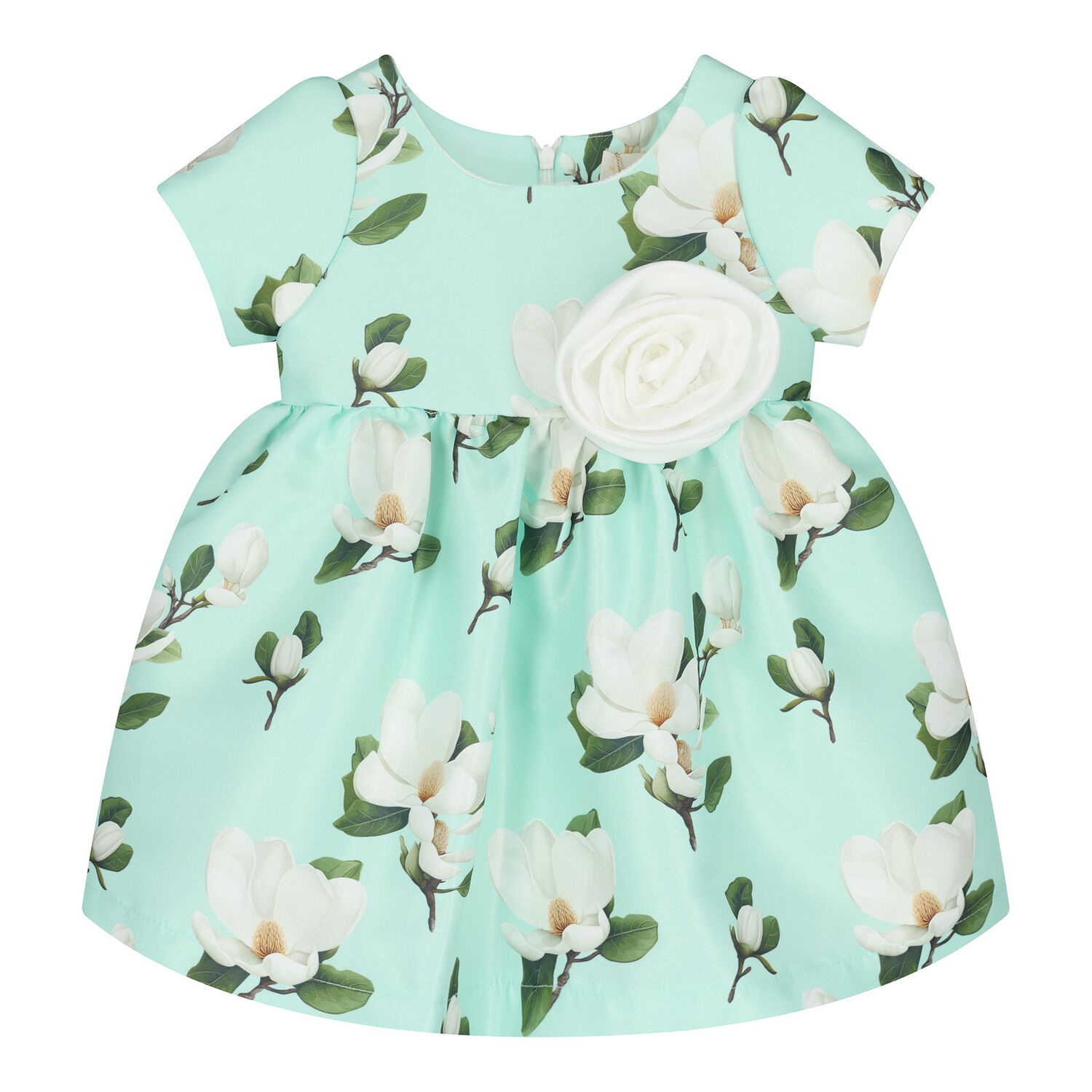 Baby Girls Mint Green Dress, 1, hi-res