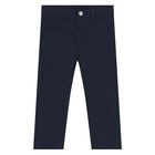 Younger Boys Navy Blue Chino Trousers, 2, hi-res