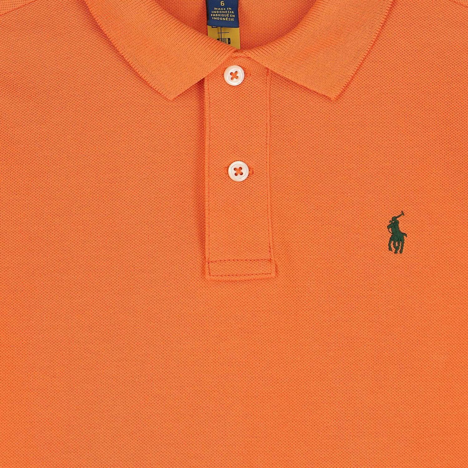 Boys Orange Logo Polo Shirt, 1, hi-res