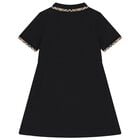 Girls Black Check Polo Dress, 1, hi-res