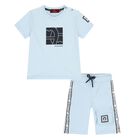 Younger Boys Blue Logo Shorts Ser, 1, hi-res