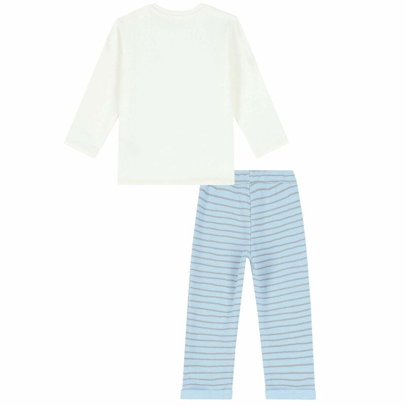 Baby Boys Ivory Top & Blue Joggers Set, 1, hi-res image number null