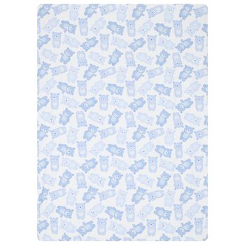 Baby Boys White & Blue Striped Blanket