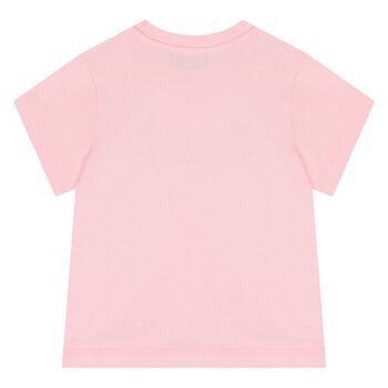 Younger Girls Pink Teddy Bear Logo T-Shirt