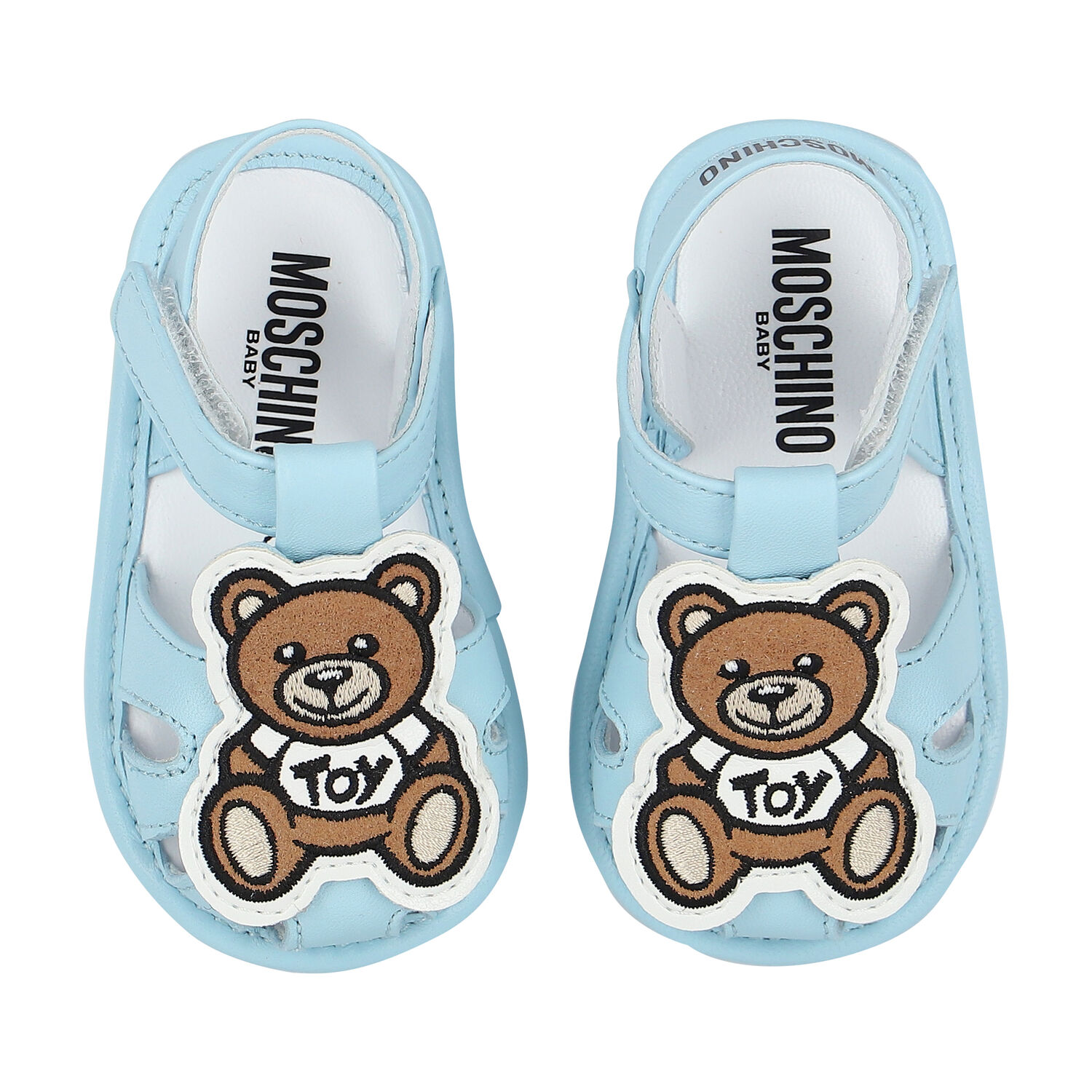 Blue Teddy Bear Logo Baby Sandals, 1, hi-res