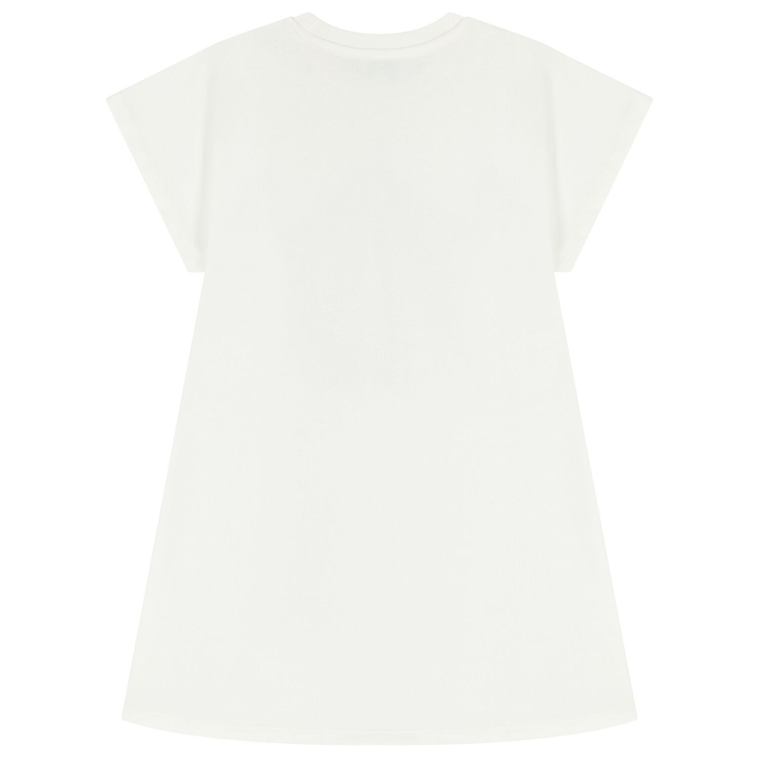 فستان مزين بشعار زهرة بوكيه باللون الابيض للبنات , 1, hi-res