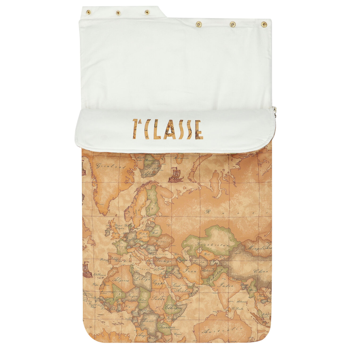 Beige Geo Map Baby Nest, 1, hi-res