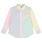 Boys Blue & Green Striped Shirt , 1, hi-res