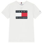 Boys White Logo T-Shirt, 3, hi-res