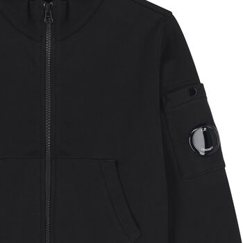 Boy Black Logo Zip Up Top