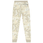 Boys Beige Camouflaged Logo Joggers, 1, hi-res
