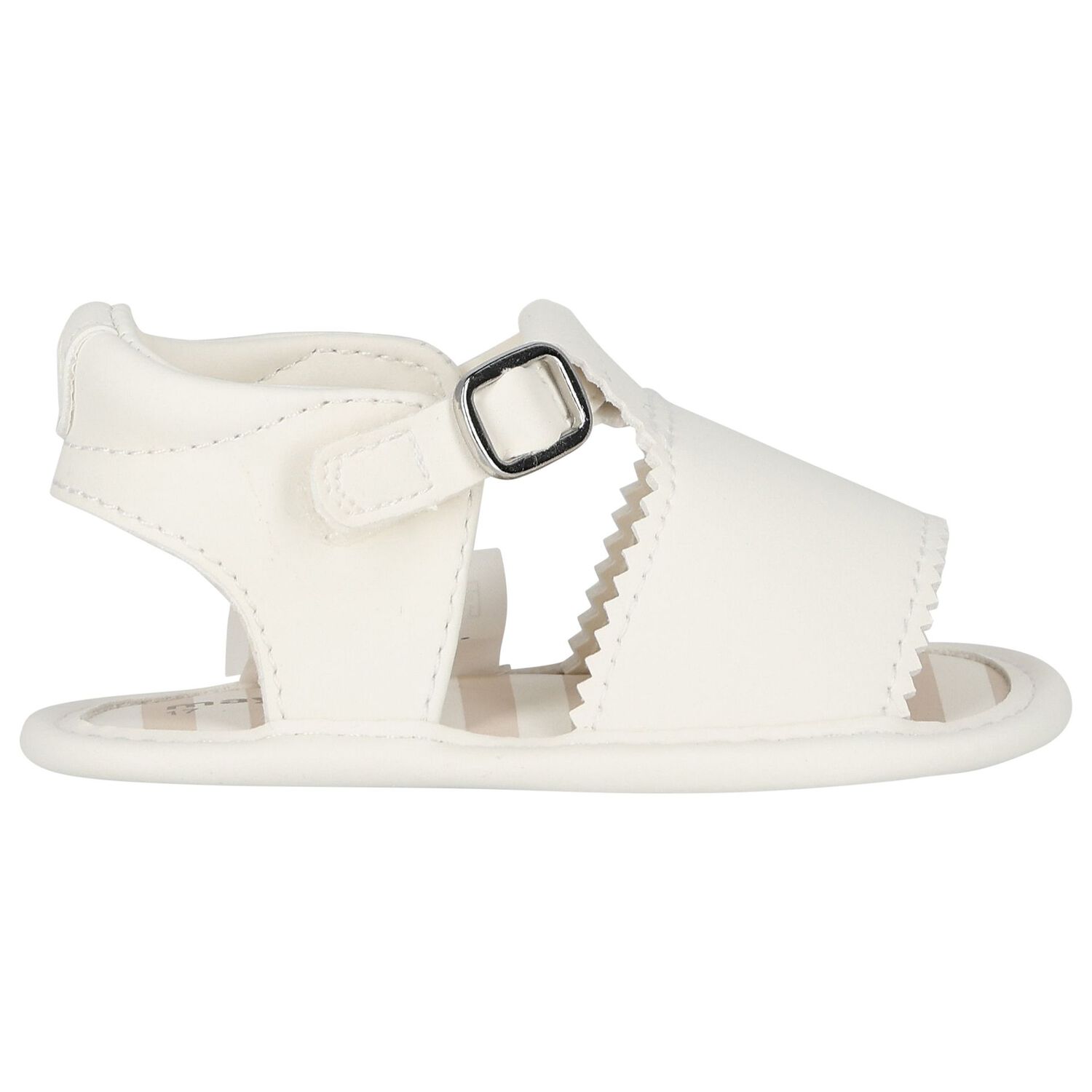 Baby Girls White Sandals, 1, hi-res