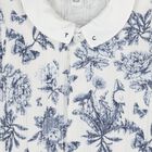 Baby Boys Ivory & Navy Blue Toile De Jouy Babygrow Gift Set, 1, hi-res