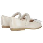 Younger Girls Ivory Bow Shoes, 3, hi-res