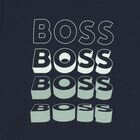 Younger Boys Navy Blue Logo T-Shirt, 3, hi-res