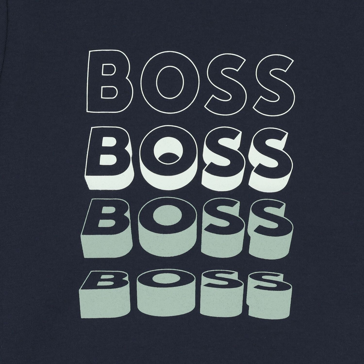 Younger Boys Navy Blue Logo T-Shirt, 3, hi-res