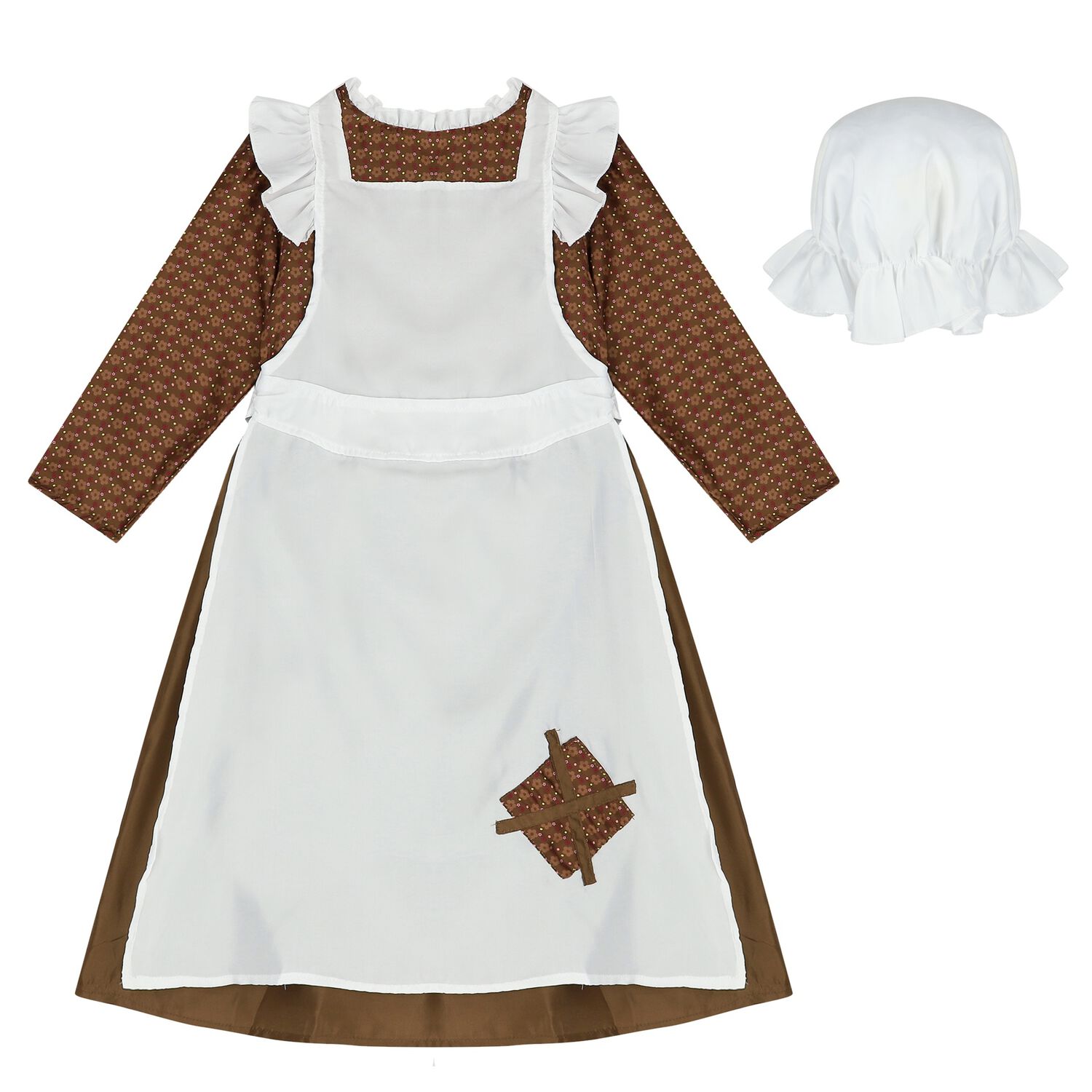 Girls White & Beige Victorian Costume, 1, hi-res image number null