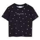 Girls Black Daisy Logo T-Shirt, 1, hi-res