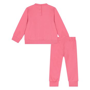 Younger Girls Pink Teddy Bear Tracksuit